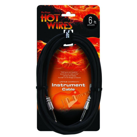 On-Stage Instrument Cable (QTR-QTR, 6') (IC-6)