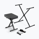 On-Stage Keyboard Stand and Bench Pack with Keyboard Sustain Pedal (KPK6550) | MaxStrata®