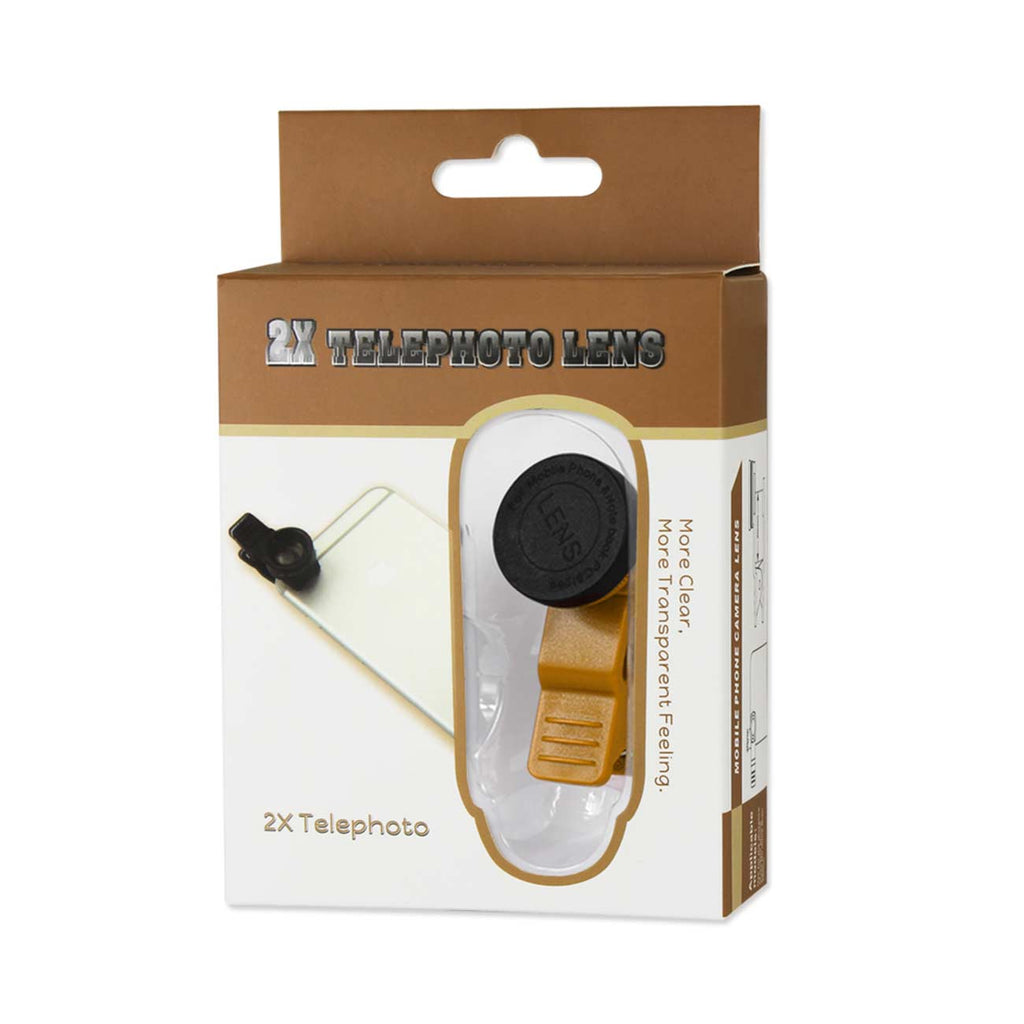 Reiko 2X Teleconverter Lens Yellow for iPhone 6S/ 7/ 8 / Plus & Smartphones
