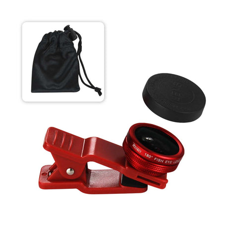 Reiko HD Camera Fish Eye Lens Built in 180 Degree Wide Angle in Red | MaxStrata
