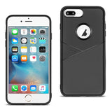 Reiko Apple iPhone 8 Plus TPU Leather Feel Case Leather Fit Flexible Slim Premium Case in Black | MaxStrata
