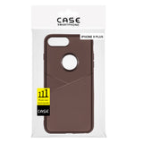 Reiko Apple iPhone 8 Plus TPU Leather Feel Case Leather Fit Flexible Slim Premium Case in Brown | MaxStrata