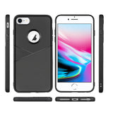 Reiko iPhone 7/8/SE2 TPU Leather Feel Case Leather Fit Flexible Slim Premium Case in Black | MaxStrata