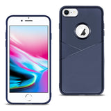 Reiko iPhone 7/8/SE2 TPU Leather Feel Case Leather Fit Flexible Slim Premium Case in Blue | MaxStrata