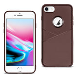 Reiko iPhone 7/8/SE2 TPU Leather Feel Case Leather Fit Flexible Slim Premium Case in Brown | MaxStrata