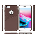 Reiko iPhone 7/8/SE2 TPU Leather Feel Case Leather Fit Flexible Slim Premium Case in Brown | MaxStrata