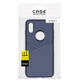 Reiko Apple iPhone X/XS TPU Leather Feel Case Leather Fit Flexible Slim Premium Case in Blue | MaxStrata