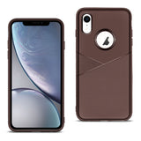 Reiko Apple iPhone XR TPU Leather Feel Case Leather Fit Flexible Slim Premium Case in Brown | MaxStrata