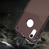 Reiko Apple iPhone XR TPU Leather Feel Case Leather Fit Flexible Slim Premium Case in Brown | MaxStrata