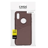 Reiko Apple iPhone XR TPU Leather Feel Case Leather Fit Flexible Slim Premium Case in Brown | MaxStrata