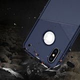 Reiko Apple iPhone XS Max TPU Leather Feel Case Leather Fit Flexible Slim Premium Case in Blue | MaxStrata
