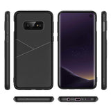 Reiko Samsung Galaxy S10 Lite (S10E) TPU Leather Feel Case Leather Fit Flexible Slim Premium Case in Black | MaxStrata