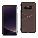 Reiko Samsung Galaxy S10 Lite (S10E) TPU Leather Feel Case Leather Fit Flexible Slim Premium Case in Brown | MaxStrata