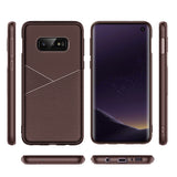Reiko Samsung Galaxy S10 Lite (S10E) TPU Leather Feel Case Leather Fit Flexible Slim Premium Case in Brown | MaxStrata