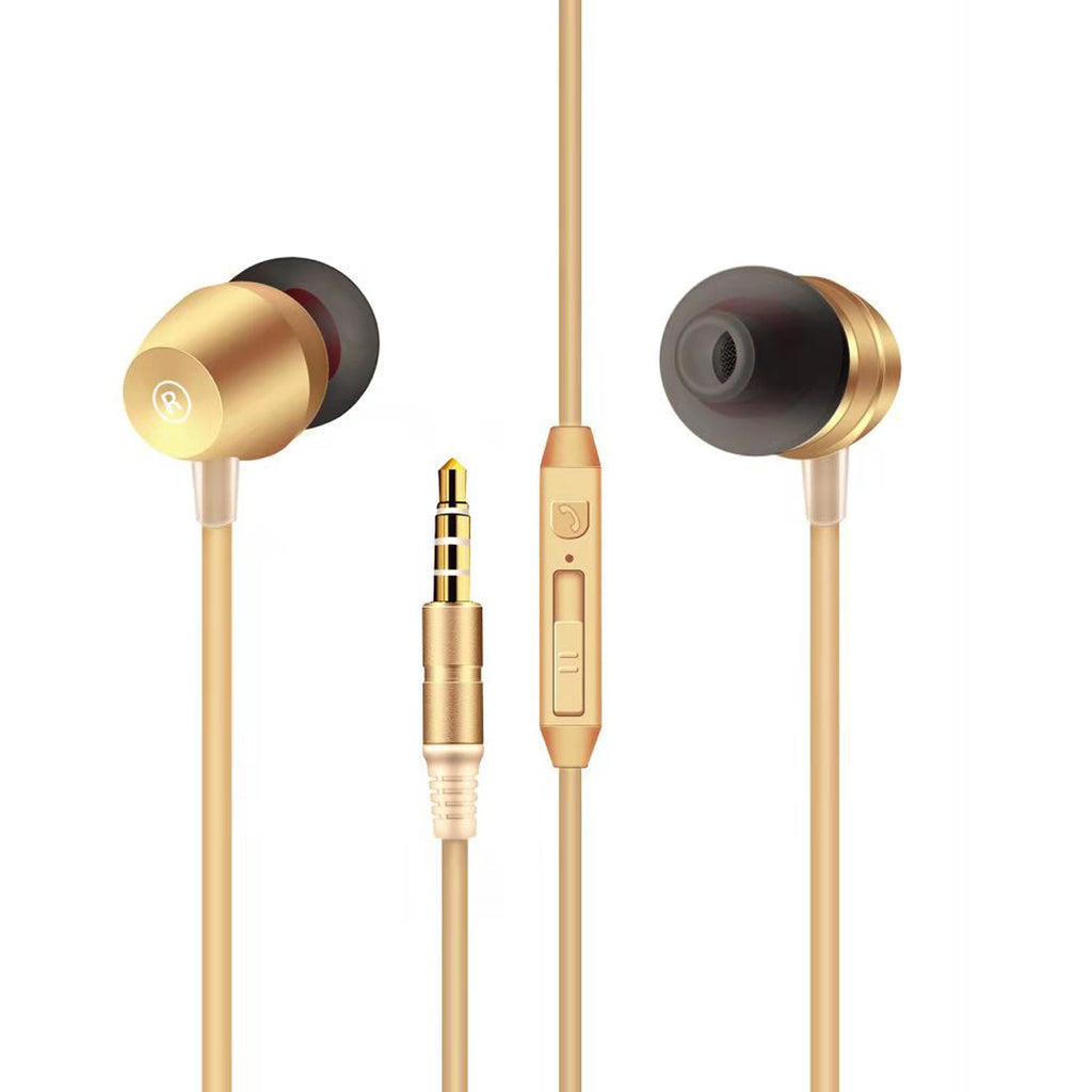 Reiko High Quality Sound  Universal In-Ear Earphones in Gold | MaxStrata