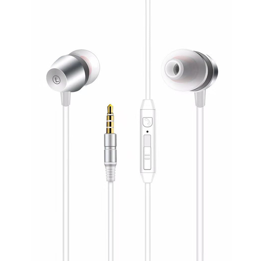 Reiko High Quality Sound  Universal In-Ear Earphones in Silver | MaxStrata