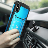Reiko iPhone X/iPhone XS Metallic Front Cover Case in Blue | MaxStrata