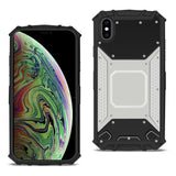 Reiko Apple iPhone XS Max Metallic Front Cover Case in Silver & Black | MaxStrata
