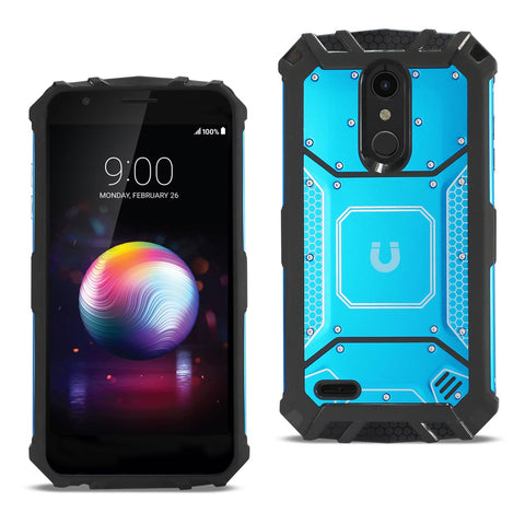 Reiko LG K10 (2018) Metallic Front Cover Case in Blue | MaxStrata