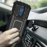 Reiko LG Q7 Plus Metallic Front Cover Case in Black | MaxStrata