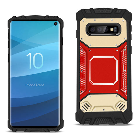 Reiko Samsung Galaxy S10 Metallic Front Cover Case in Red & Gold | MaxStrata