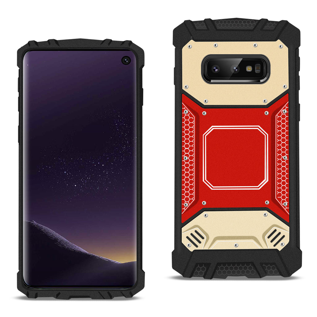 Reiko Samsung Galaxy S10 Lite (S10E) Metallic Front Cover Case in Red & Gold | MaxStrata
