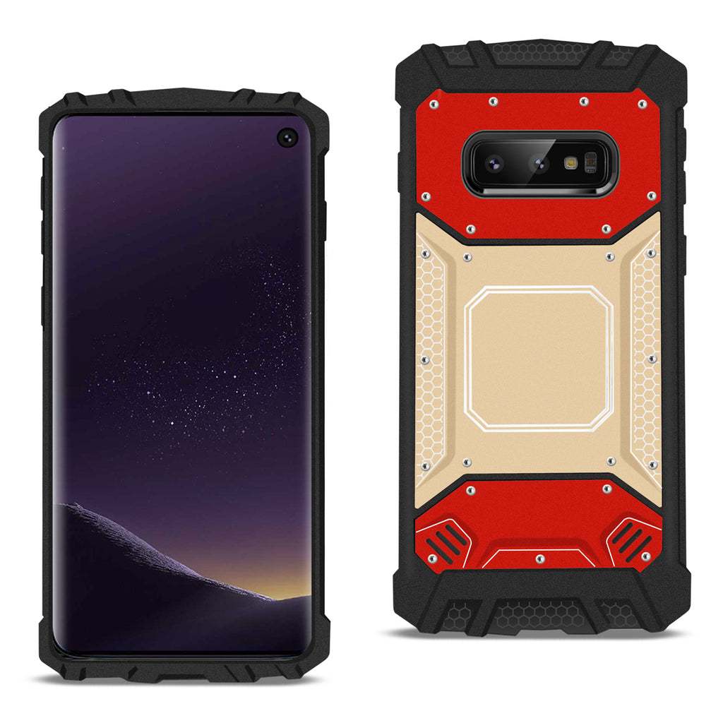 Reiko Samsung Galaxy S10 Lite (S10E) Metallic Front Cover Case in Red & Gold | MaxStrata