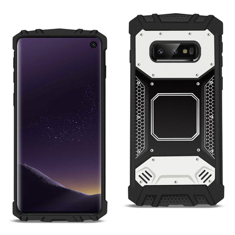 Reiko Samsung Galaxy S10 Lite (S10E) Metallic Front Cover Case in Silver & Black | MaxStrata