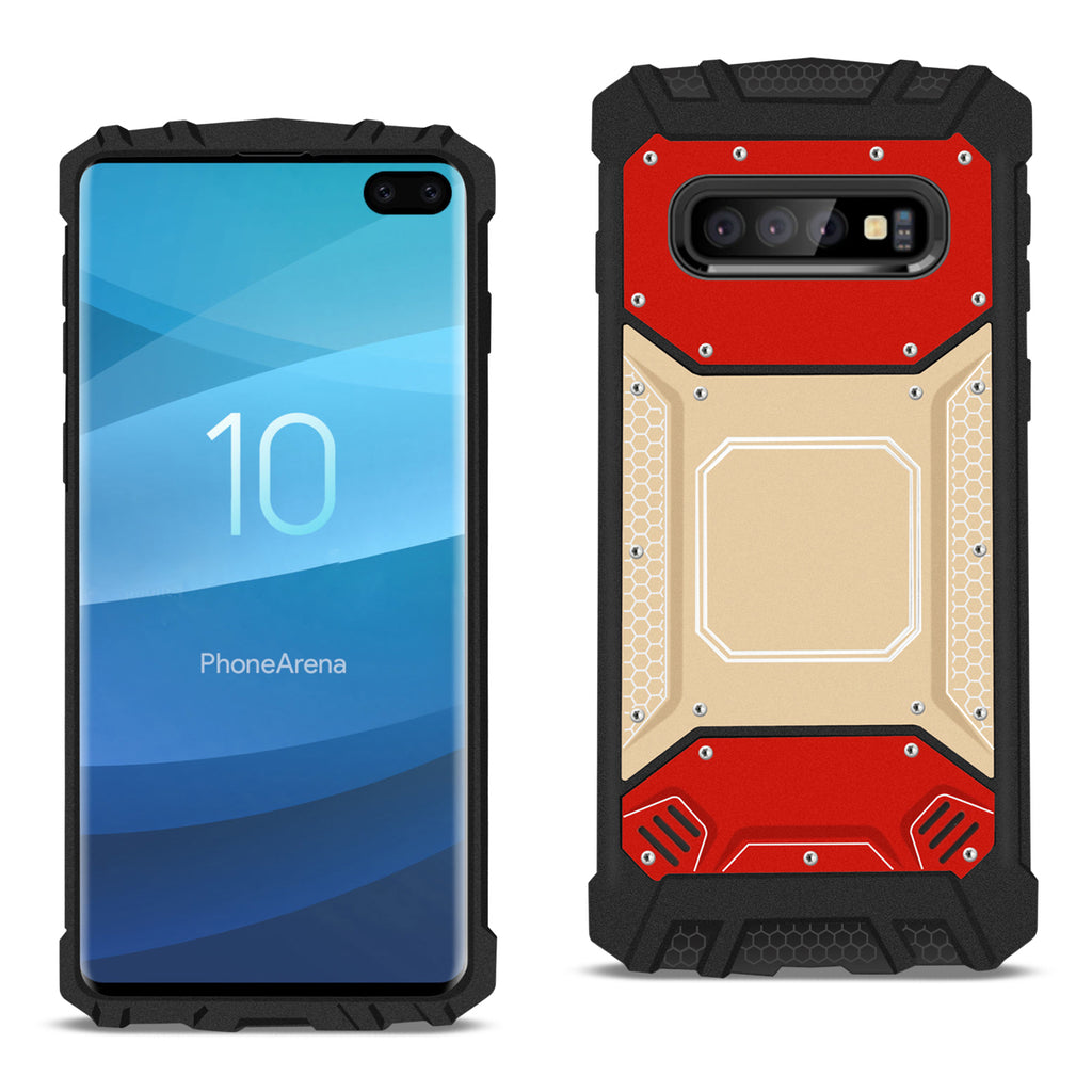 Reiko Samsung Galaxy S10 Plus Metallic Front Cover Case in Red & Gold | MaxStrata