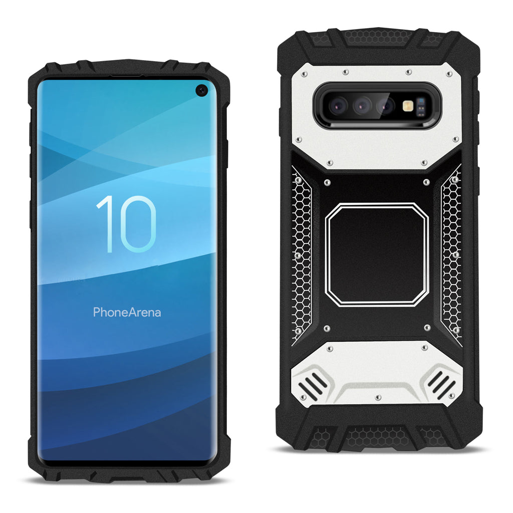 Reiko Samsung Galaxy S10 Metallic Front Cover Case in Silver & Black | MaxStrata