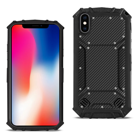 Reiko Apple iPhone X Carbon Fiber Hard-Shell Case in Black | MaxStrata