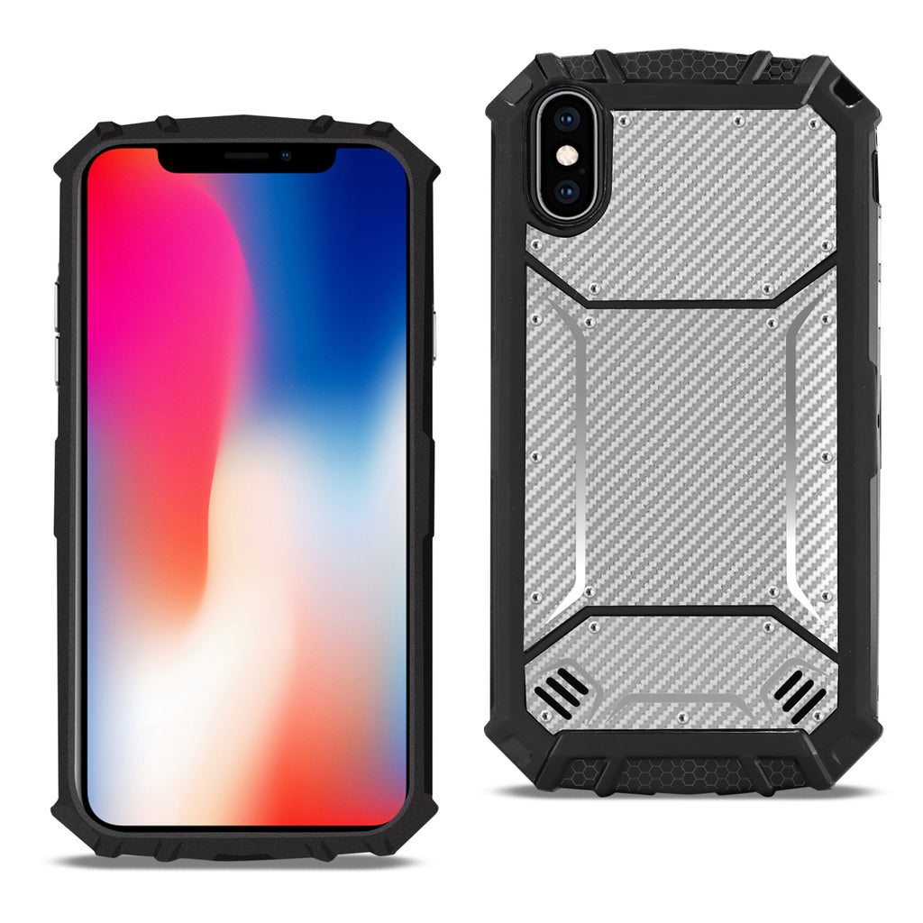 Reiko Apple iPhone X Carbon Fiber Hard-Shell Case in Gray | MaxStrata