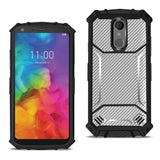 Reiko LG Q7 Plus Carbon Fiber Hard-Shell Case in Gray | MaxStrata