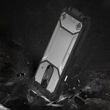 Reiko LG Q7 Plus Carbon Fiber Hard-Shell Case in Gray | MaxStrata