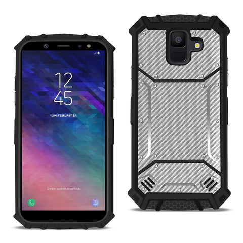 Reiko Samsung Galaxy A6 Carbon Fiber Hard-Shell Case in Gray | MaxStrata