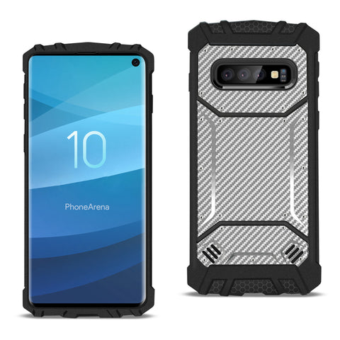 Reiko Samsung Galaxy S10 Carbon Fiber Hard-Shell Case in Gray | MaxStrata