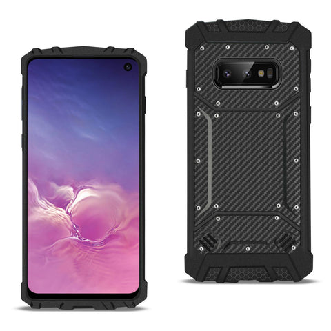 Reiko Samsung Galaxy S10 Lite Carbon Fiber Hard-Shell Case in Black | MaxStrata