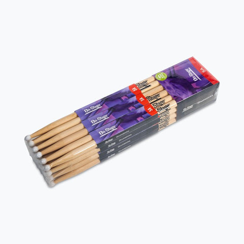 On-Stage Maple Drum Sticks (5A, Nylon Tip, 12pr) (MN5A)