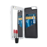 Reiko iPhone 6 Plus/ 6S Plus Hidden Mirror Wallet Case with Kickstand Function in White | MaxStrata