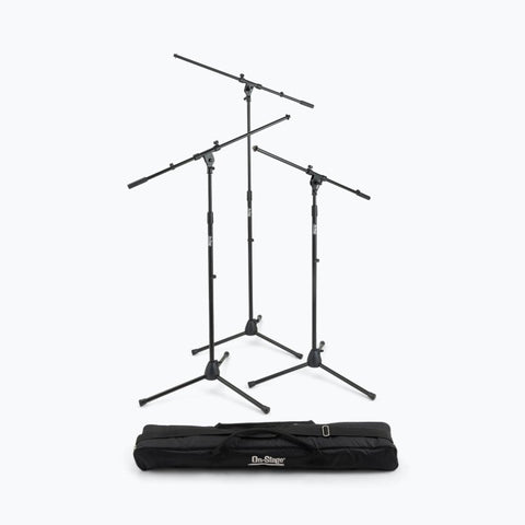 On-Stage Three Euro Boom Mic Stands with Bag (MSP7703)