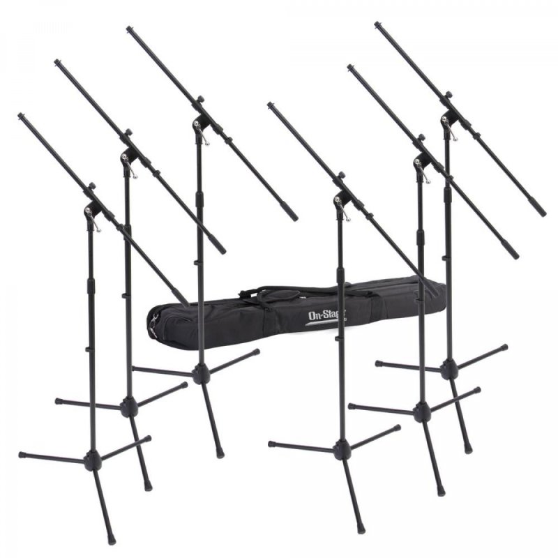 On-Stage Six Euro Boom Mic Stands with Bag (MSP7706) | MaxStrata®