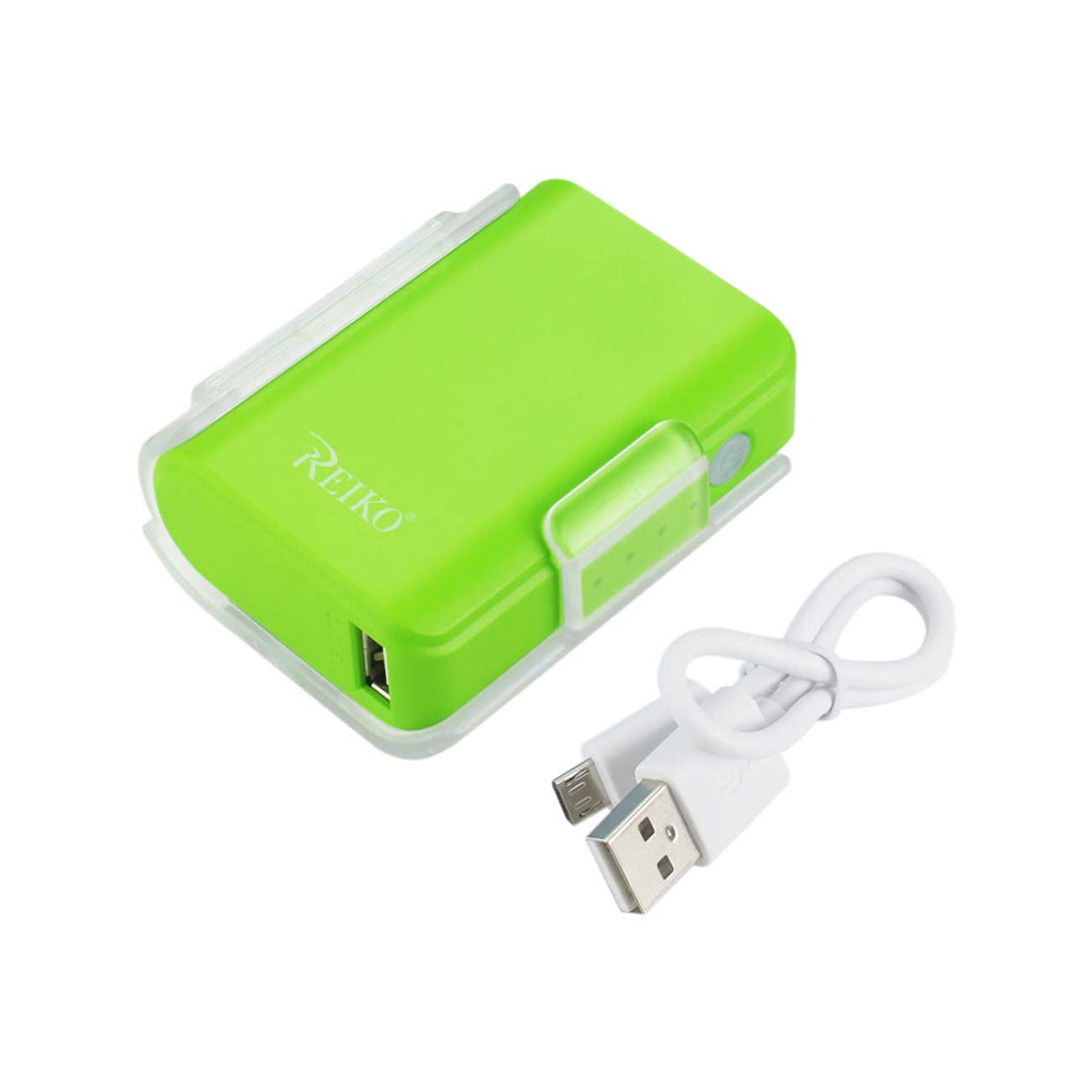 Reiko 4000Mah Universal Power Bank with Cable in Green | MaxStrata