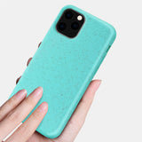 Reiko Apple iPhone 11 Pro Max Wheat Bran Material Silicone Phone Case in Blue | MaxStrata