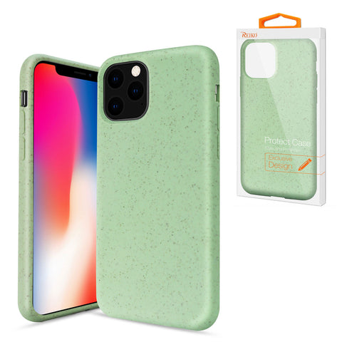 Reiko Apple iPhone 11 Pro Max Wheat Bran Material Silicone Phone Case in Green | MaxStrata