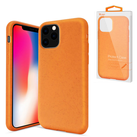 Reiko Apple iPhone 11 Pro Max Wheat Bran Material Silicone Phone Case in Orange | MaxStrata
