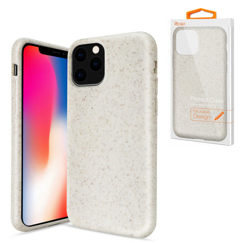 Reiko Apple iPhone 11 Pro Max Wheat Bran Material Silicone Phone Case in White | MaxStrata