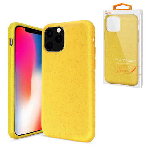 Reiko Apple iPhone 11 Pro Max Wheat Bran Material Silicone Phone Case in Yellow | MaxStrata