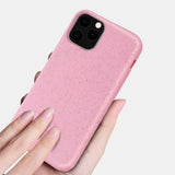 Reiko Apple iPhone 11 Pro Wheat Bran Material Silicone Phone Case in Pink | MaxStrata