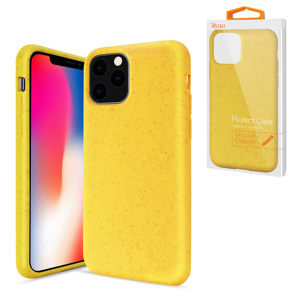 Reiko Apple iPhone 11 Pro Wheat Bran Material Silicone Phone Case in Yellow | MaxStrata