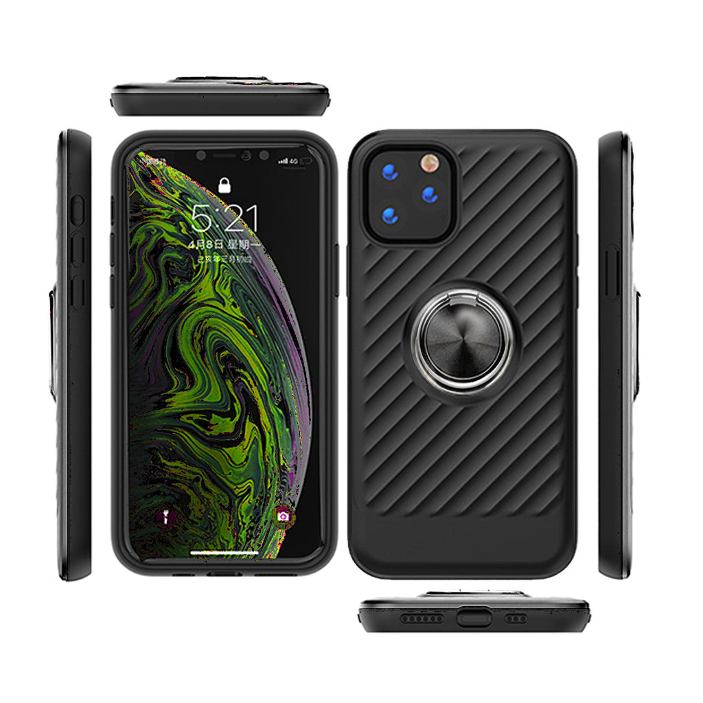 Reiko Apple iPhone 11 Pro Case with Ring Holder in Black